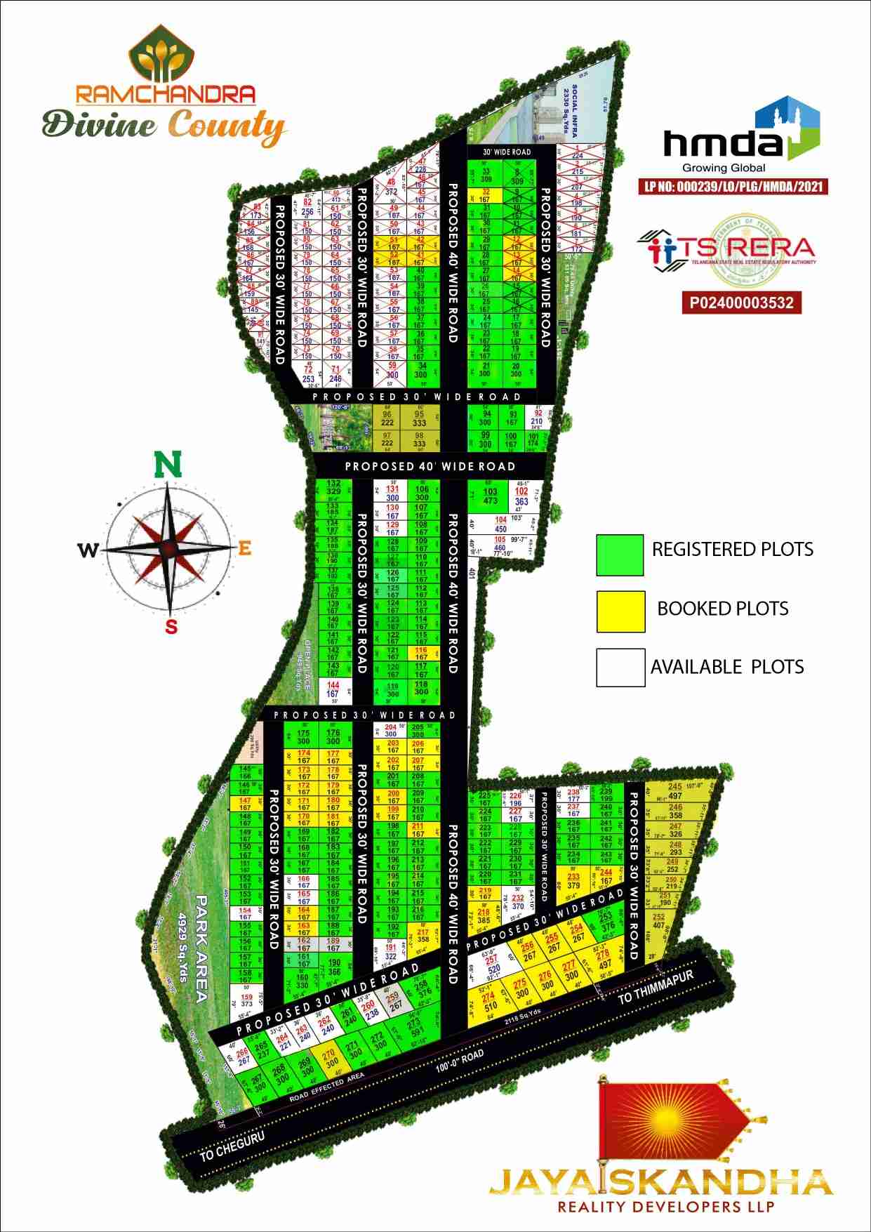 Ramachandra Divine County Premium HMDA RERA Approved 100 feet road facing