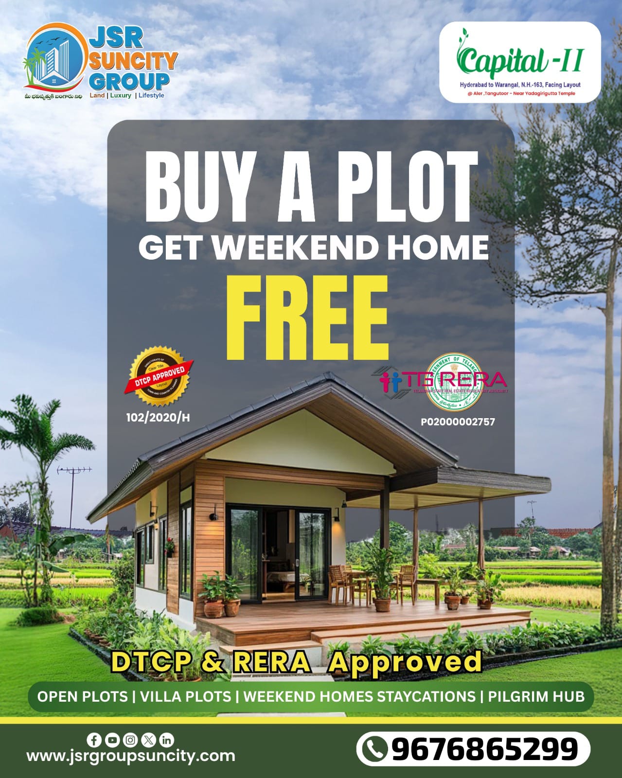 Buy a plot & get a FREE Weekend Home*
