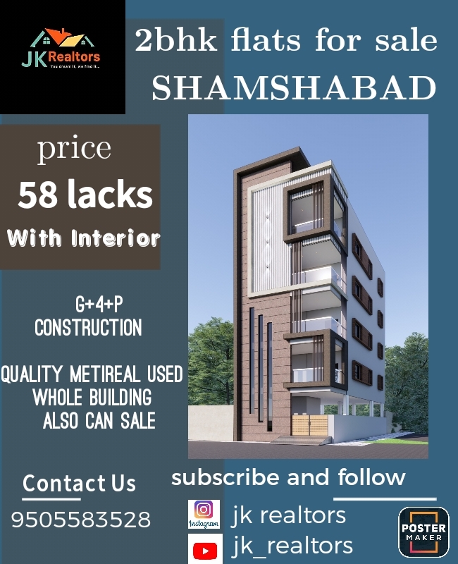 2BHK flats for sale SHAMSHABAD with INTERIOR 