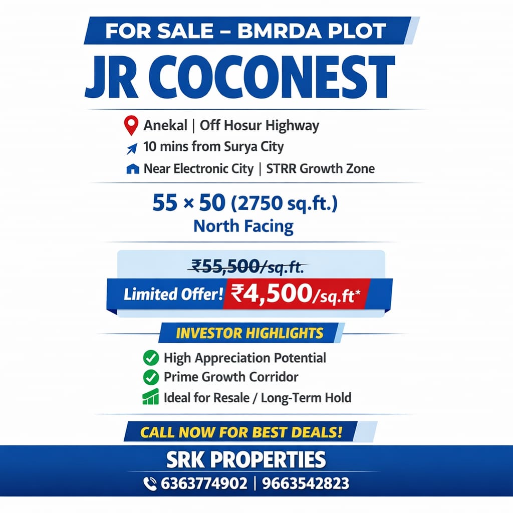 BMRDA Approved Plots For Sale At Anekal