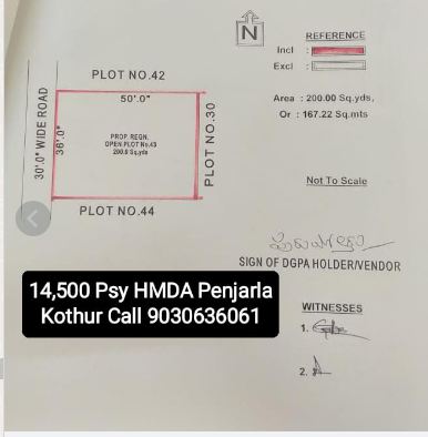 HMDA Plot For Sale  in Kothur Penjarla,Telangana