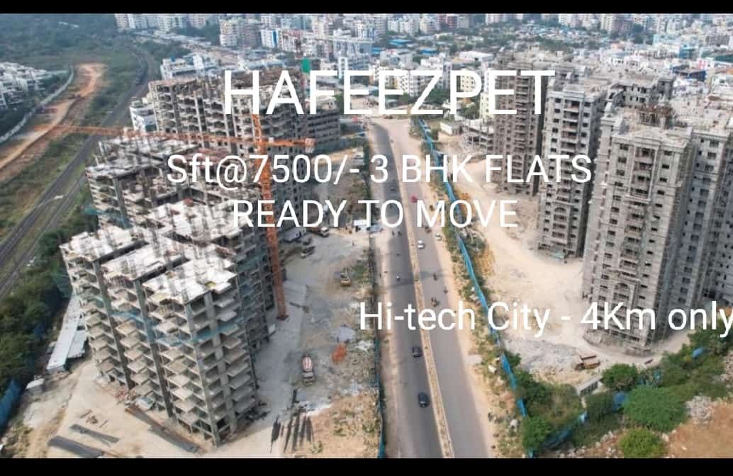 3 BHK Flats for sale Hafeezpet near Forum mall road