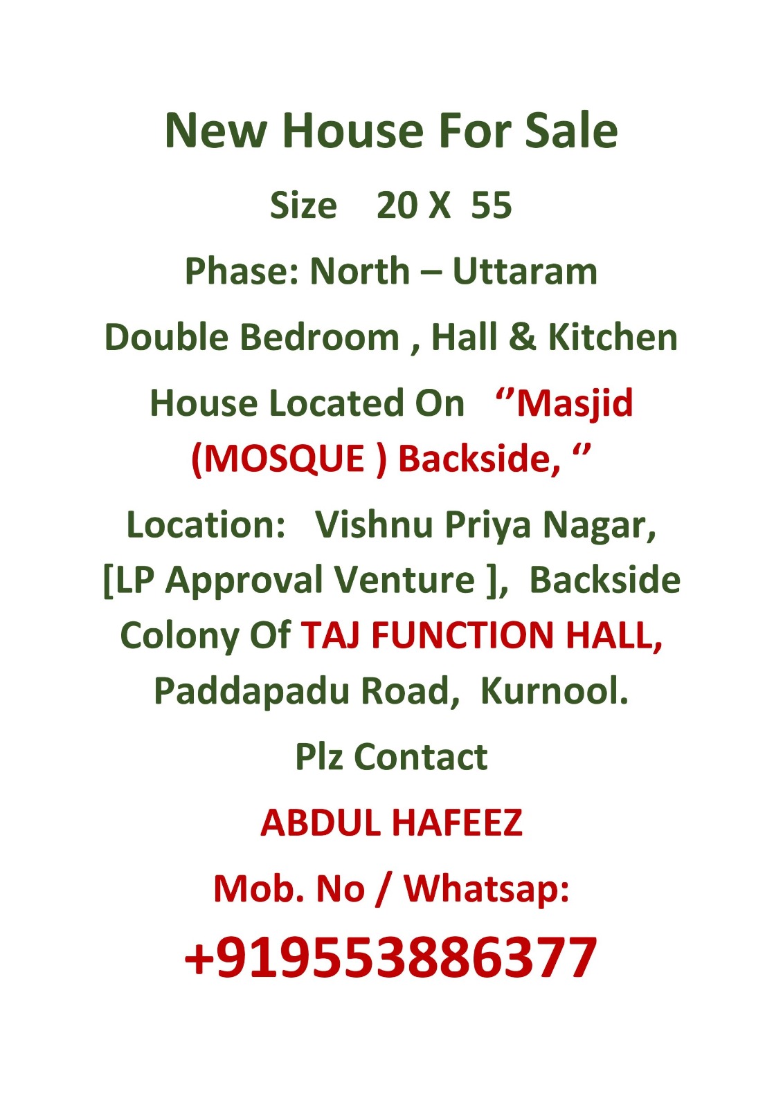 New House For Sale In Peddapadu Kurnool