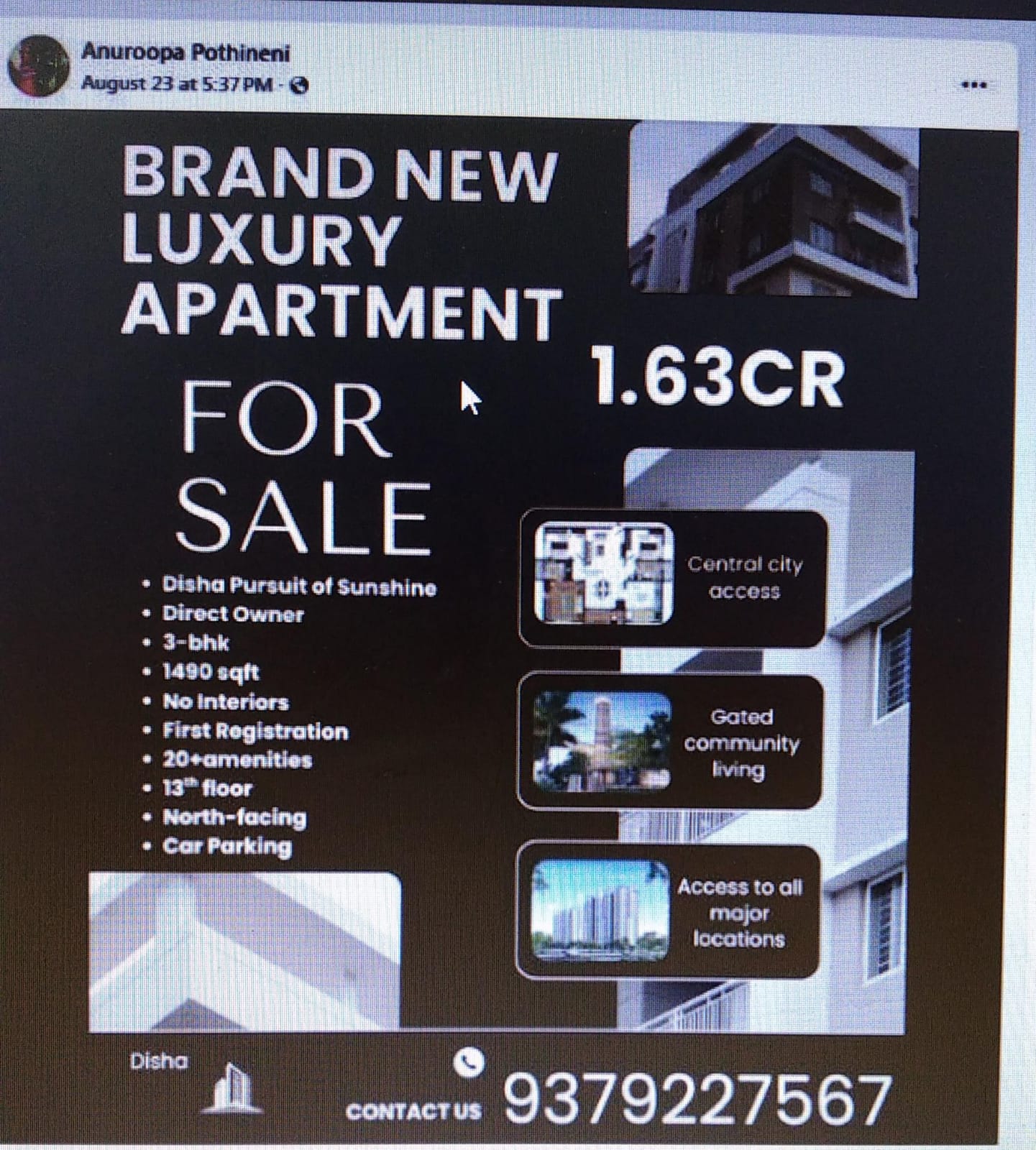 3 bhk flat for sale in Budigere cross Bangalore