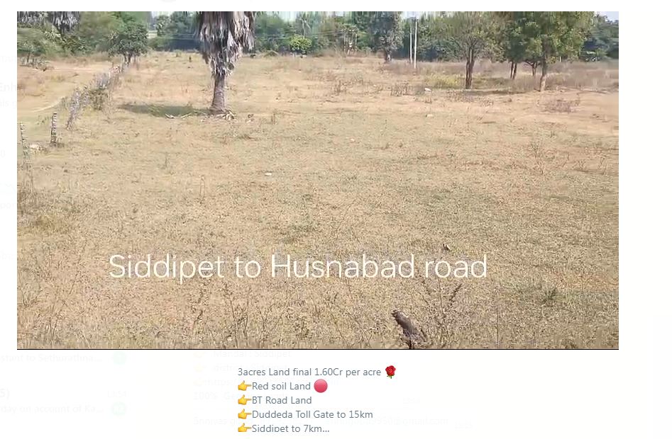 3 Acres of Land for Sale in Mundrai, Siddipet