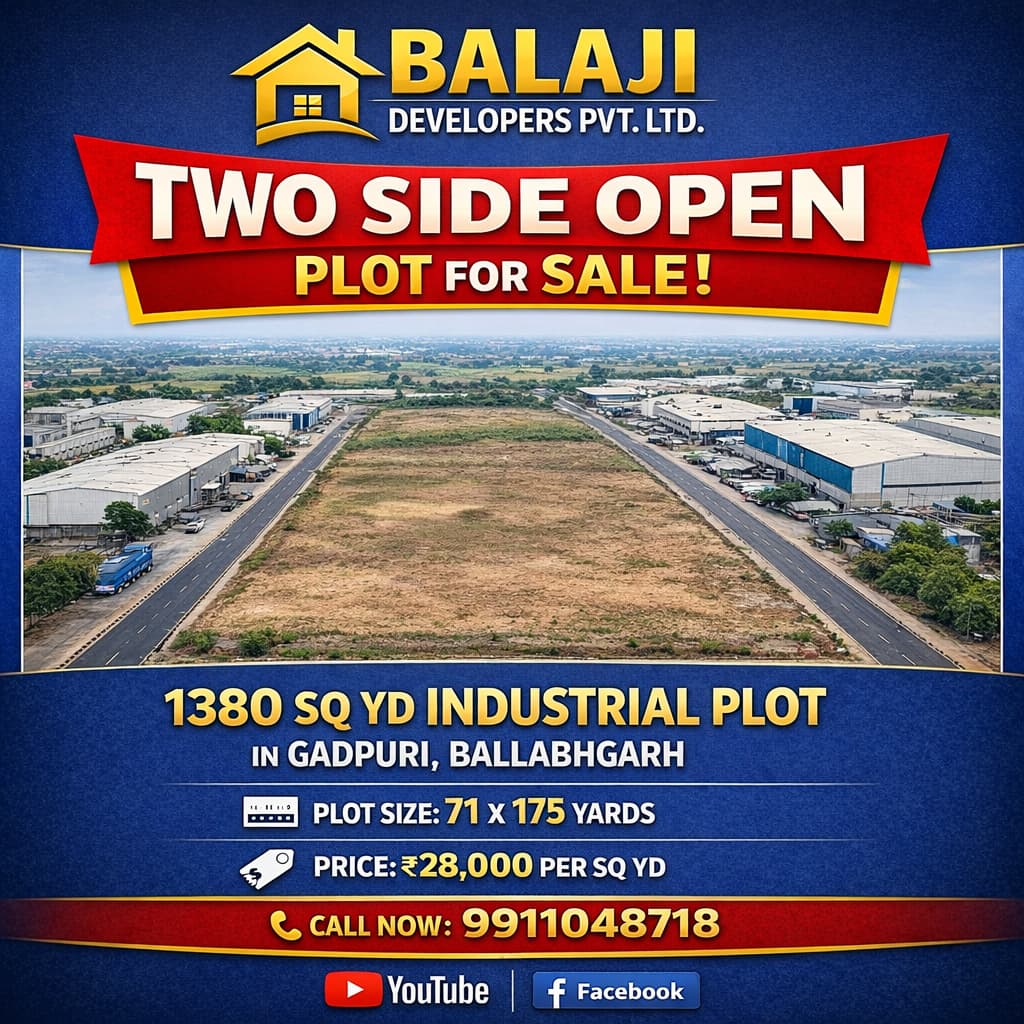 Two Sides Open Plot For Sale At Gadpuri Ballabgarh