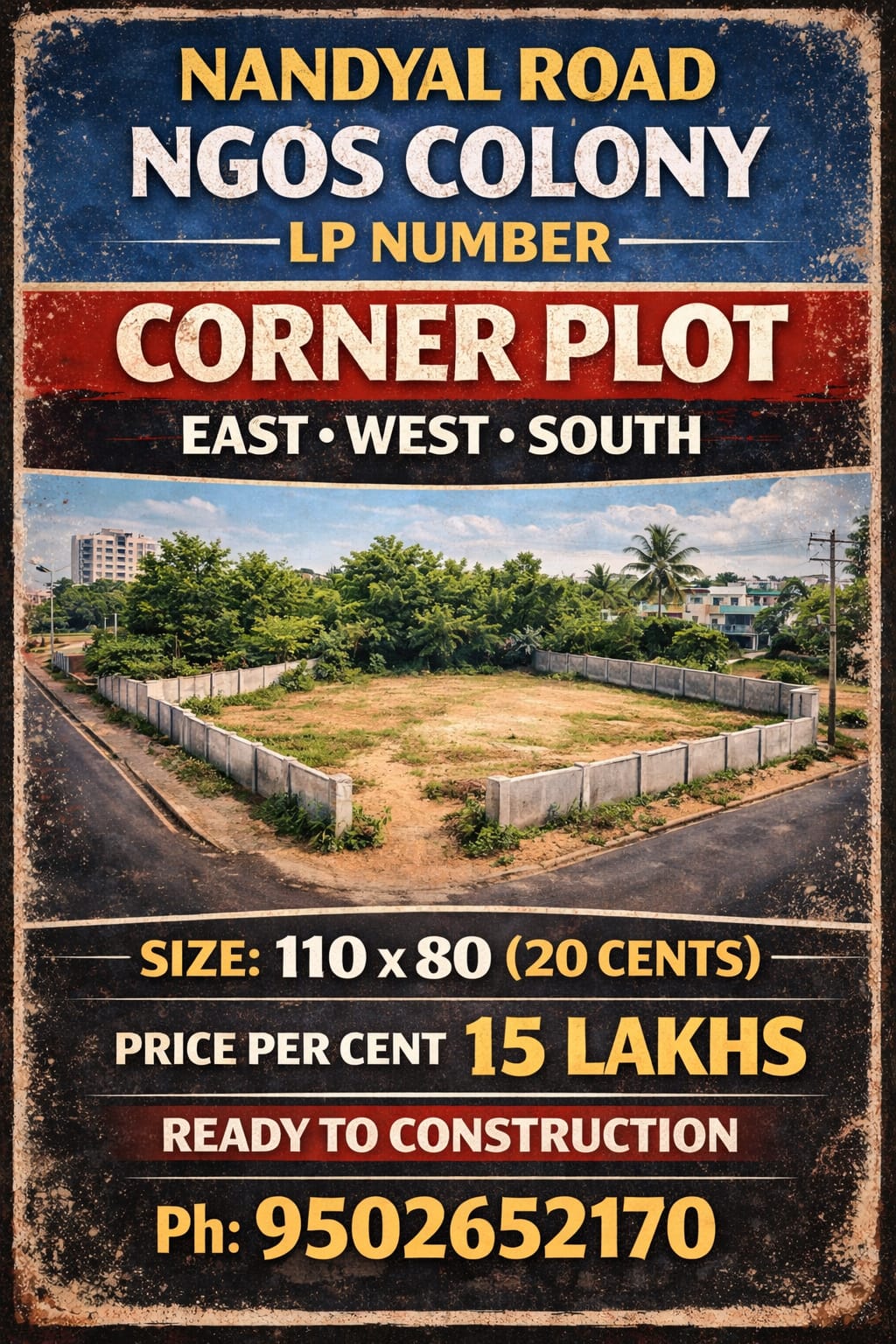Open Plot For Sale At NGOS Colony Kurnool