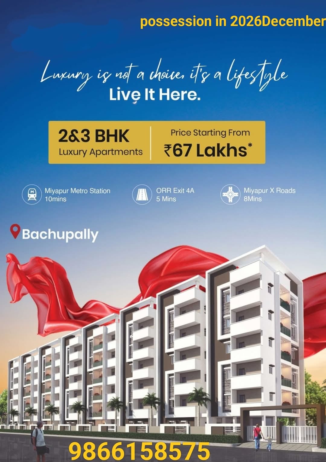 2 &3 Bhk Luxury Apparments for sale At Nandanavanam Bachupally