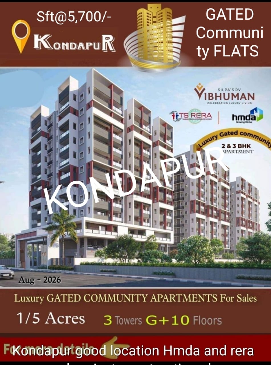 2 & 3 Bhk Flats for Sale at Kondapur in Gated Community Apartments 