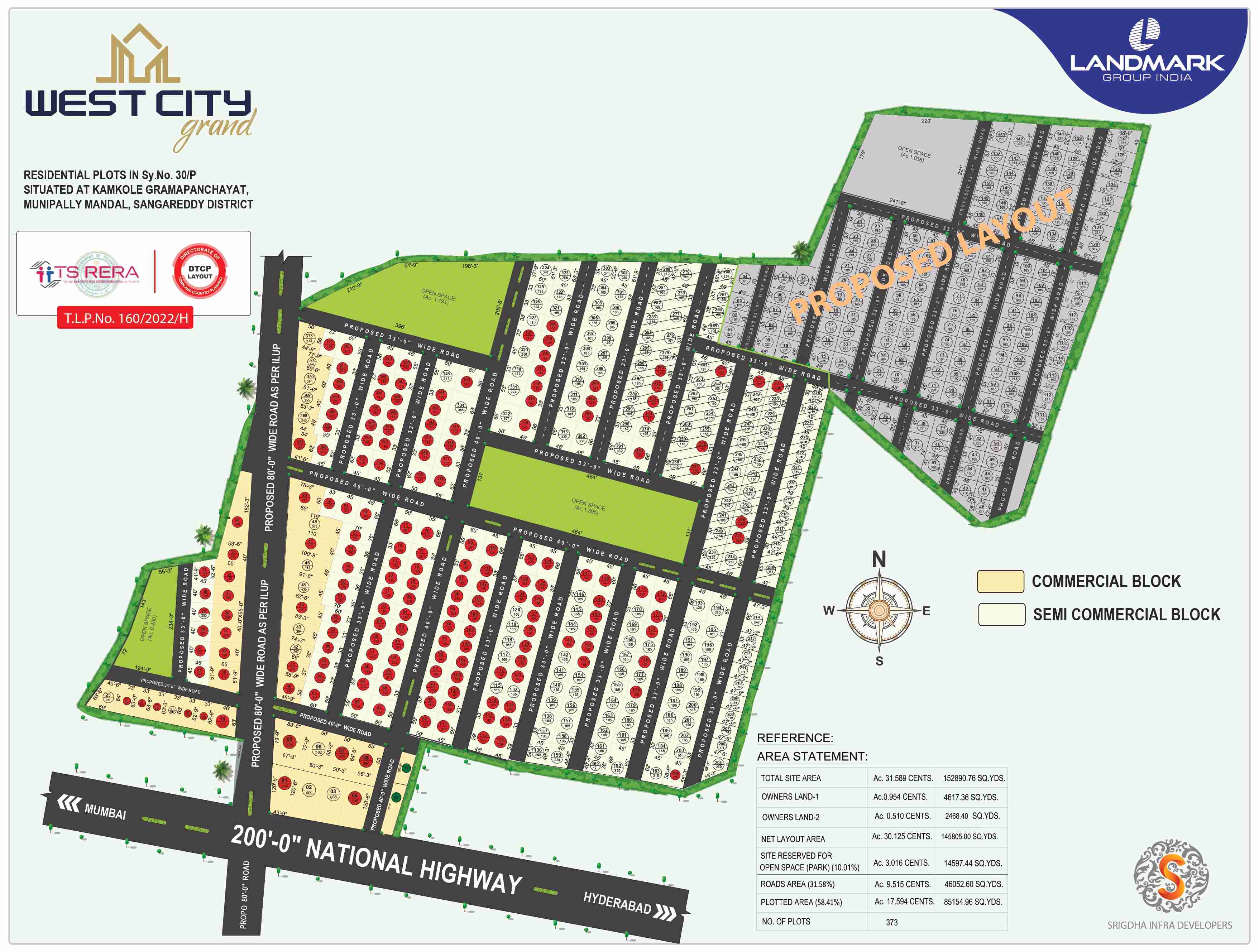 Open plots for sale in west city grand 