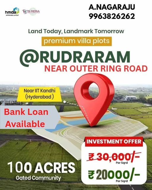 "Premium HMDA & RERA Approved Villa Plots For Sale In Rudraram 