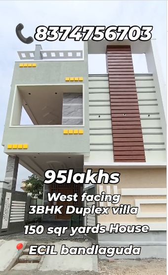 West facing 3BHK Duplex villa for sale in hyderabad bandlaguda