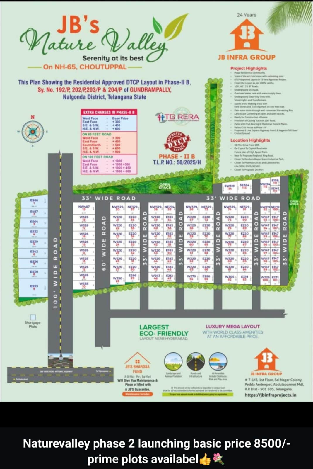 TG RERA Approved Open Plots For Sale In Choutuppal Nalgonda