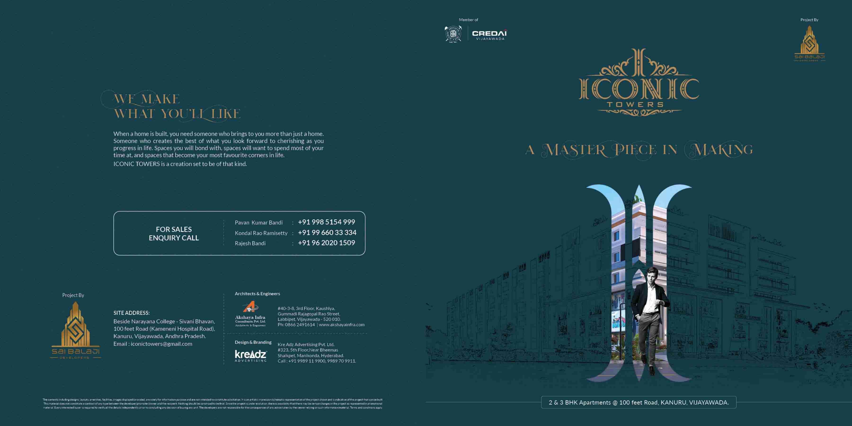 Iconic Towers  Commercial and residential complex Flats for sale at Thadigadapa 
