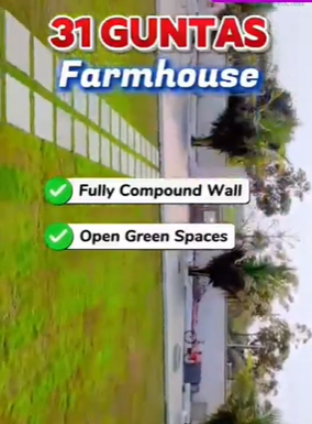 31 Guntas Farm House For sale Near Gowraram Kondapochamma Reservoir