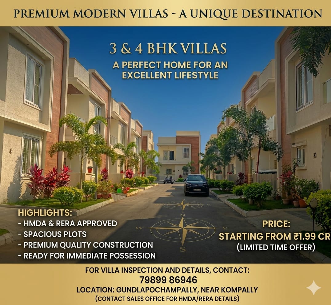 Ready To Occupy Villas For Sale At Gundlapochampally