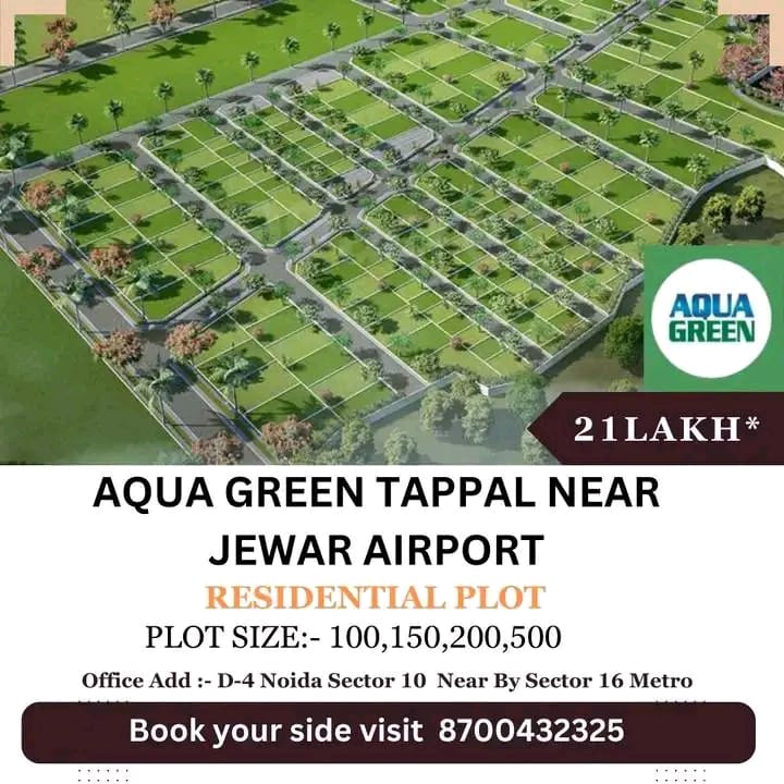  Gated Society Plots for sale in Aqua Green at Tappal, Near Jewar Airport