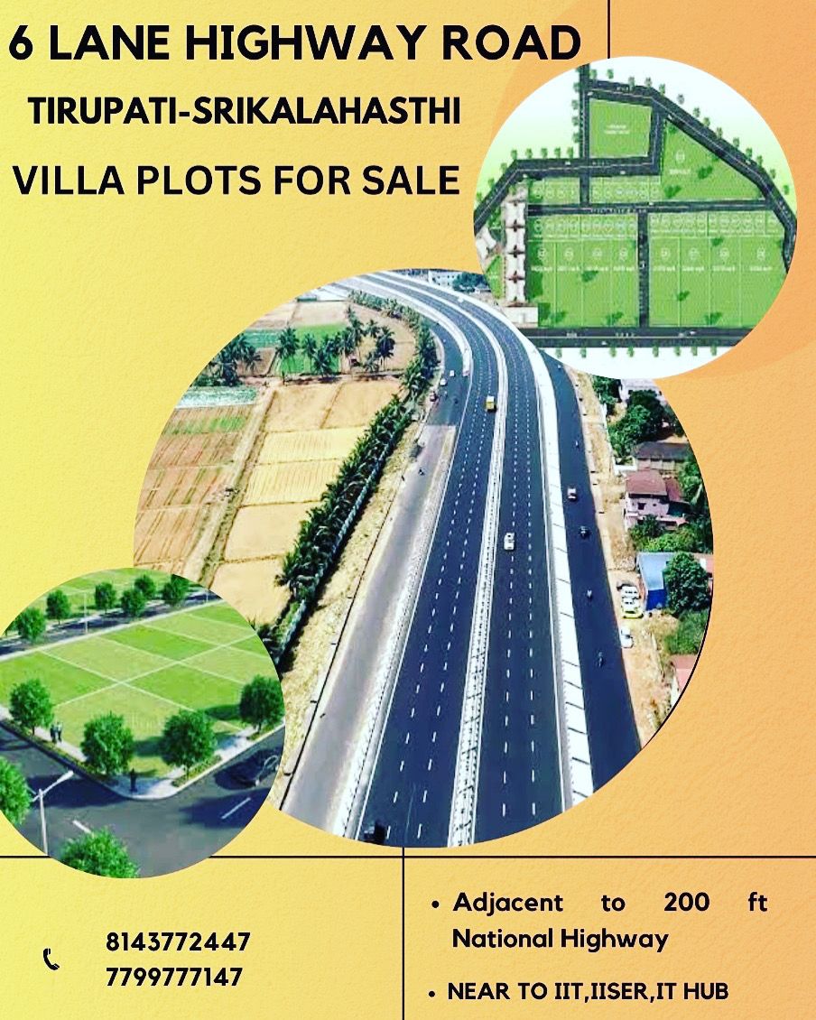 6 lane Highway Road facing venture at Tirupati to srikalahasthi