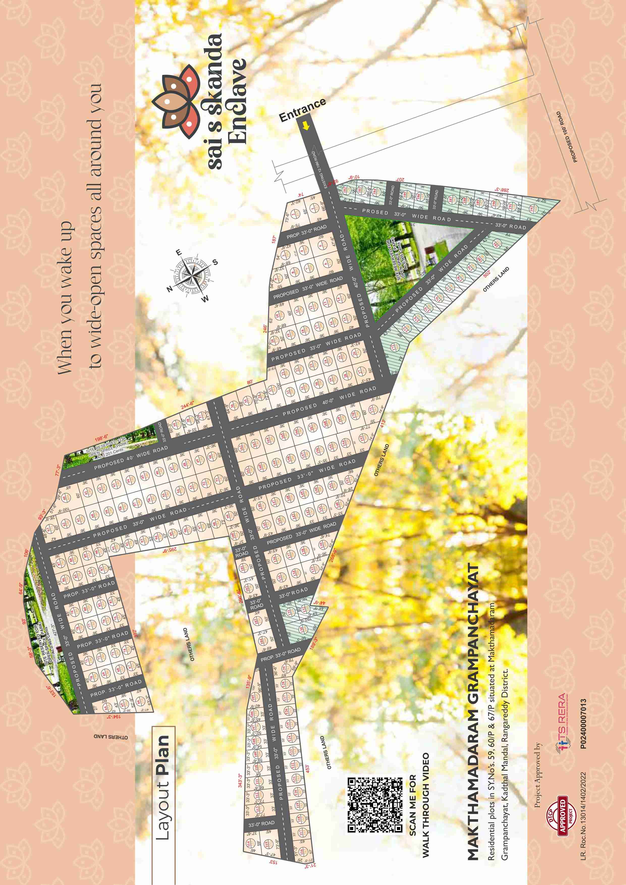  15 ACRES - ROAD  FACING Premium Villa plots at KADTHAL- SRISAILAM HIGHWAY
