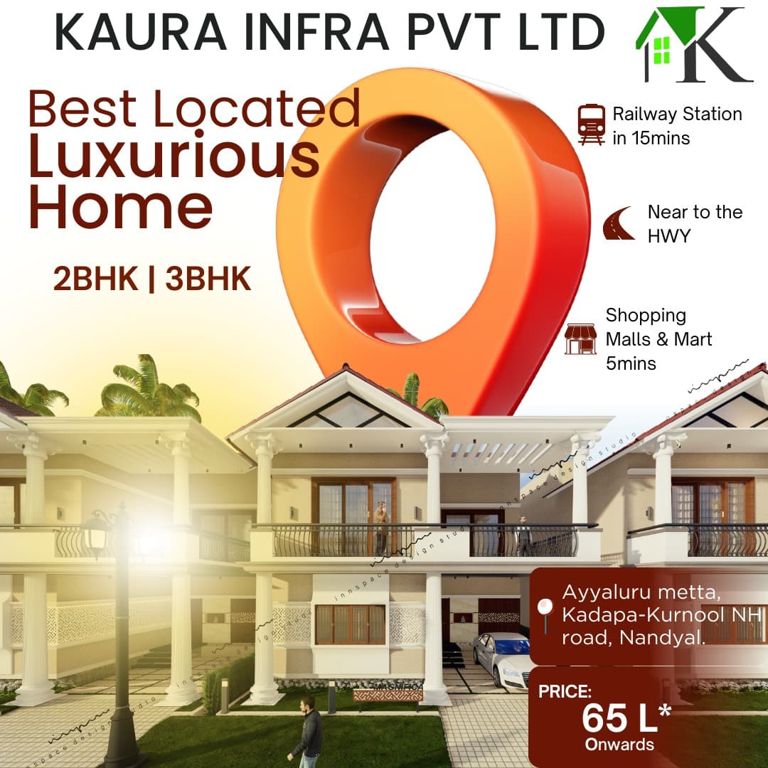 Luxury Gated Community of Open Plots, VIllas, KingSize Plots for sale Nandyal