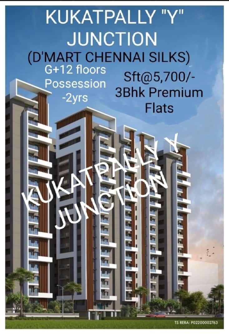  Premium 3 BHK Flats for Sale at  Y - Junction Kukatpally 