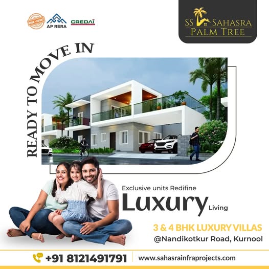  3 & 4 BHK Independent Villas for sale in SS Sahasra Palm Tree at Kurnool