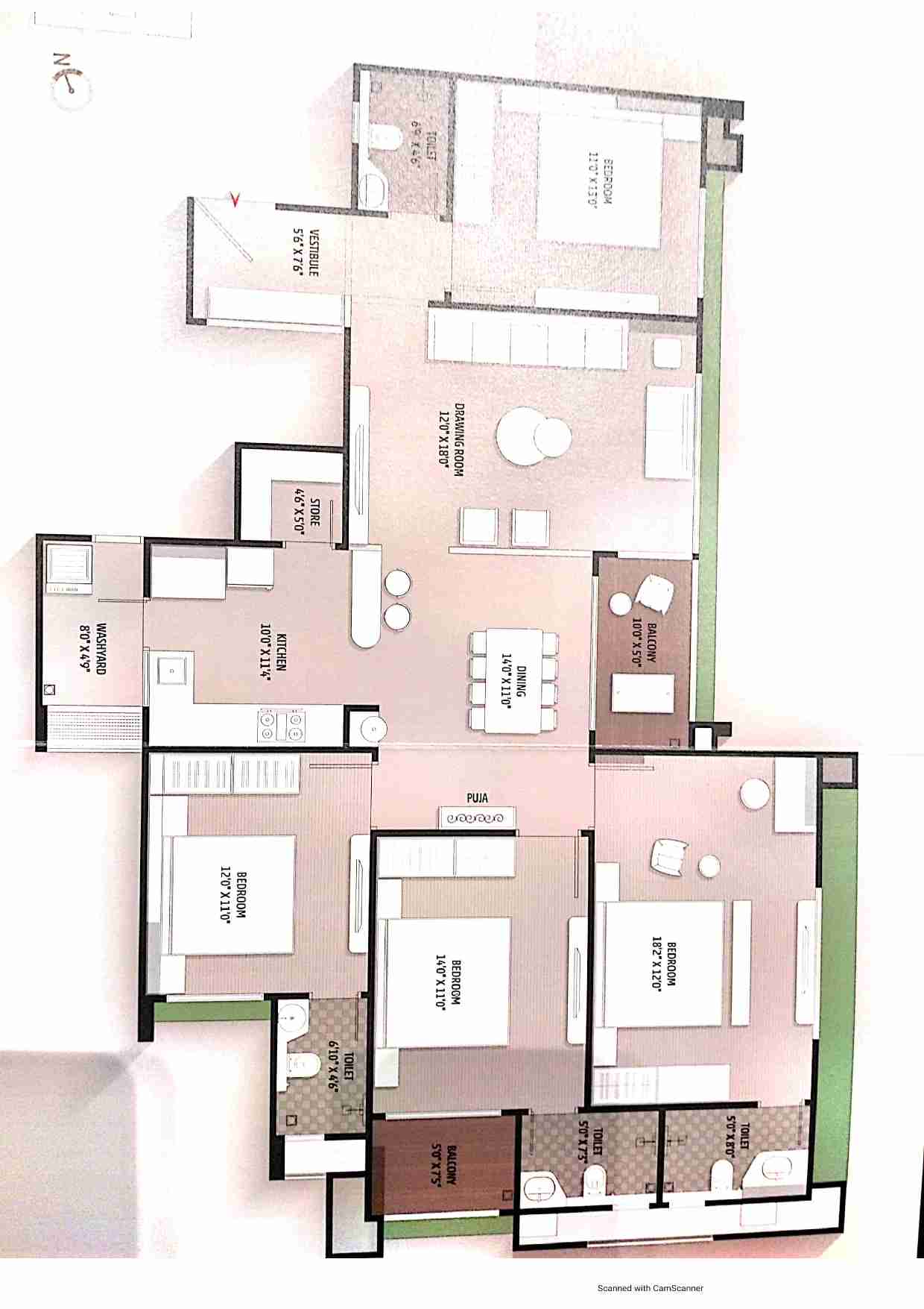 4 BHK Flat For sale In  Auda Garden Ahmedabad 