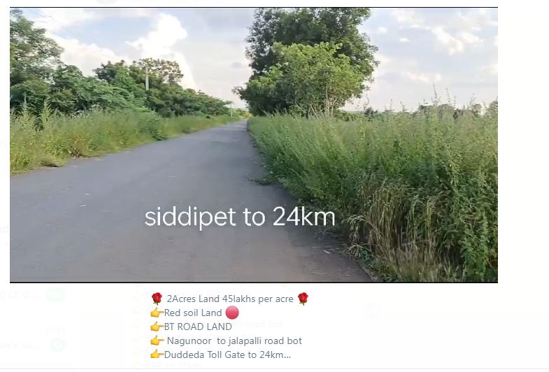 2 Acres of Red Soil Land for Sale at Nagunoor, Siddipet