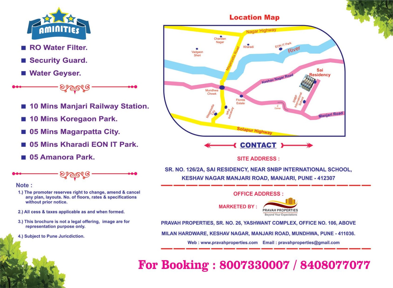  Ready  to Move Flats for Sale at near Solapur Highway ,Manjri-Keshavnagar ,Pune 