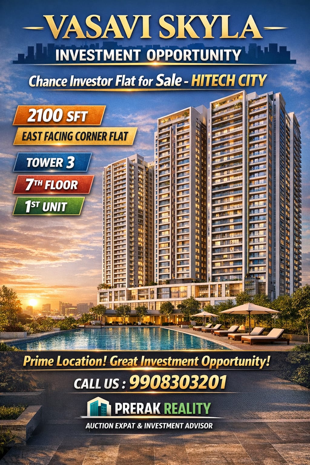 Chance Investor Flat For Sale @ Hitech City