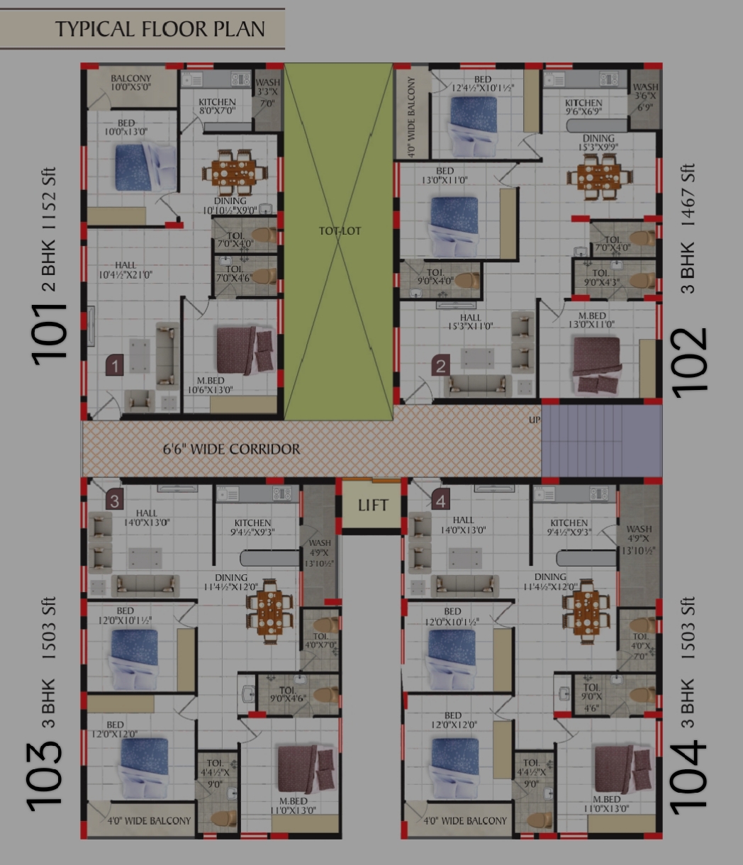 2 &3 BHK Flats For Sale At Pocharam