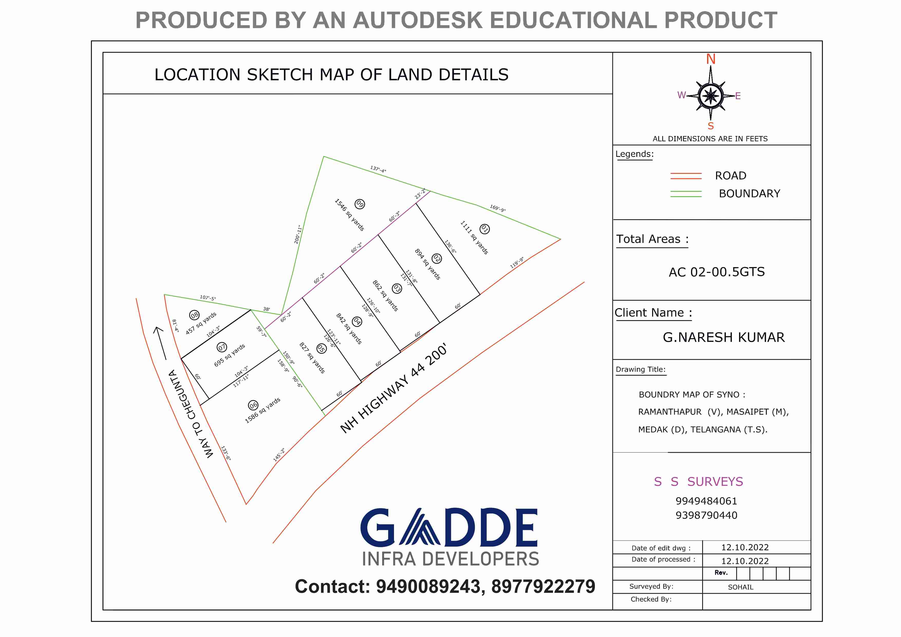 Highway facing Commercial plots for sale in Chegunta