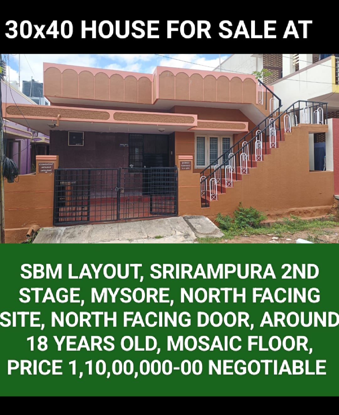 1200 sft  House  For Sale  in SBM Layout, Srirampura 2nd Stage, Mysore