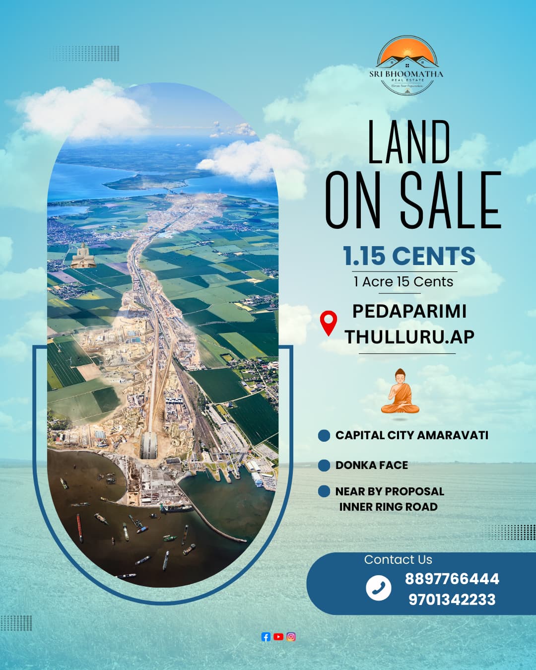 1 Acre 15 Cents land for sale at Pedaparmi