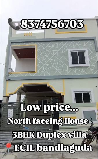North facing 3bhk duplex villa for sale in bandlaguda Hyderabad 