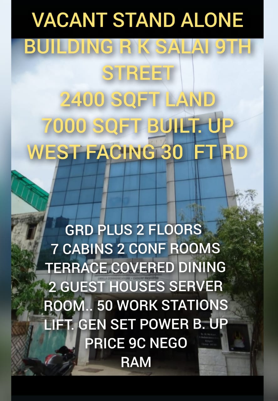 Vacant Stand Alone Building For Sale In R K Salal 9th Street @ Chennai