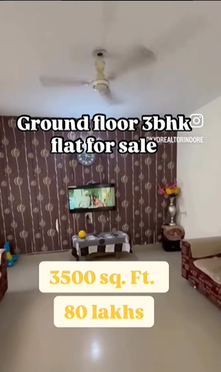 Luxurious 3 BHK Ground Floor Flat for Sale Bicholi Mardana