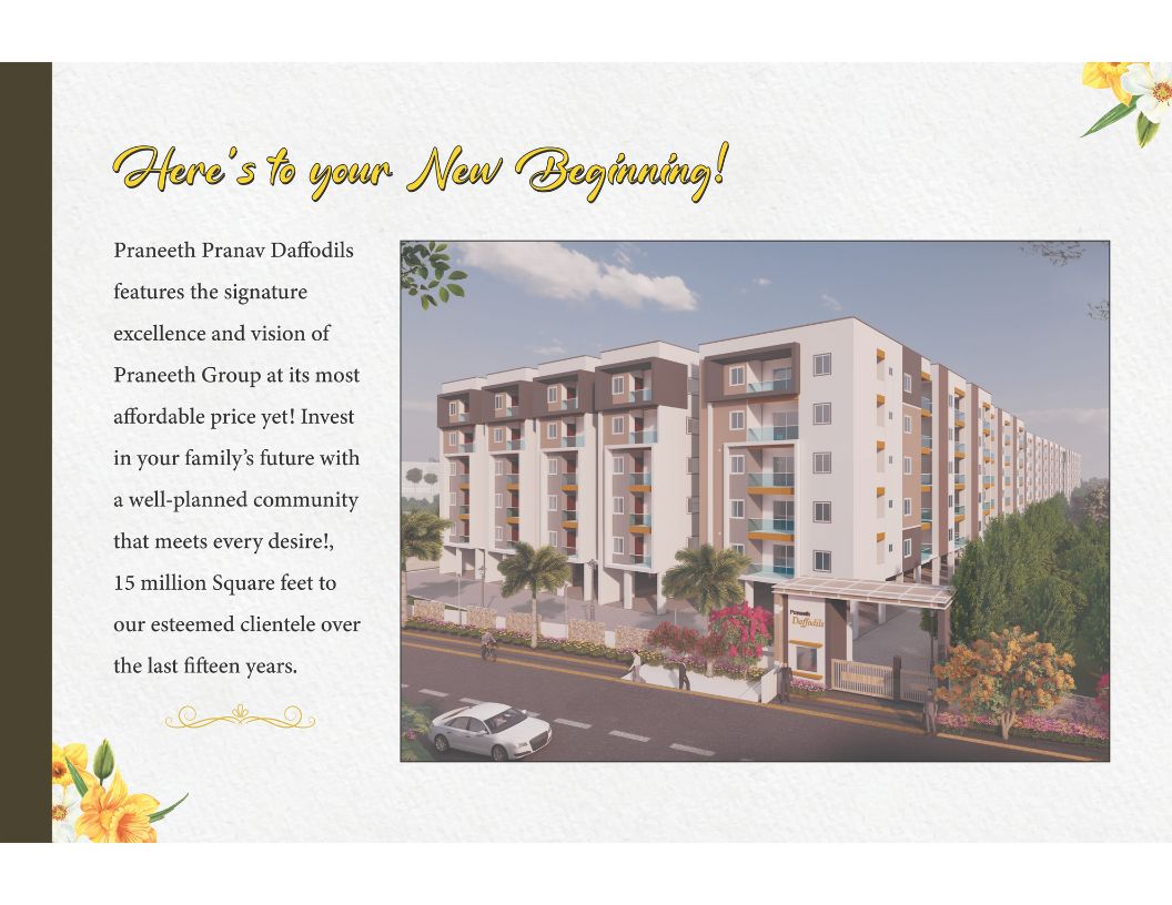 : Praneeth Daffodils Ready to occupy 2 BHk and 3Bhk very close to ORRbachupally,