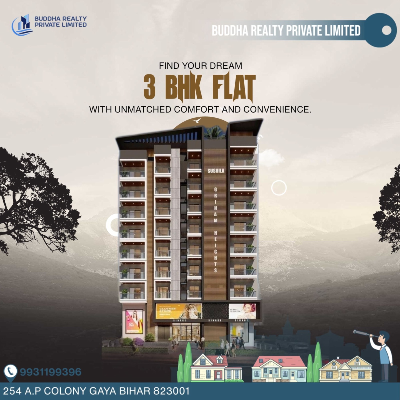 2/3/4 BHK Luxury Flats For Sale in SUSHILA GRIHAM HEIGHTS at Manpur, Gaya, Bihar