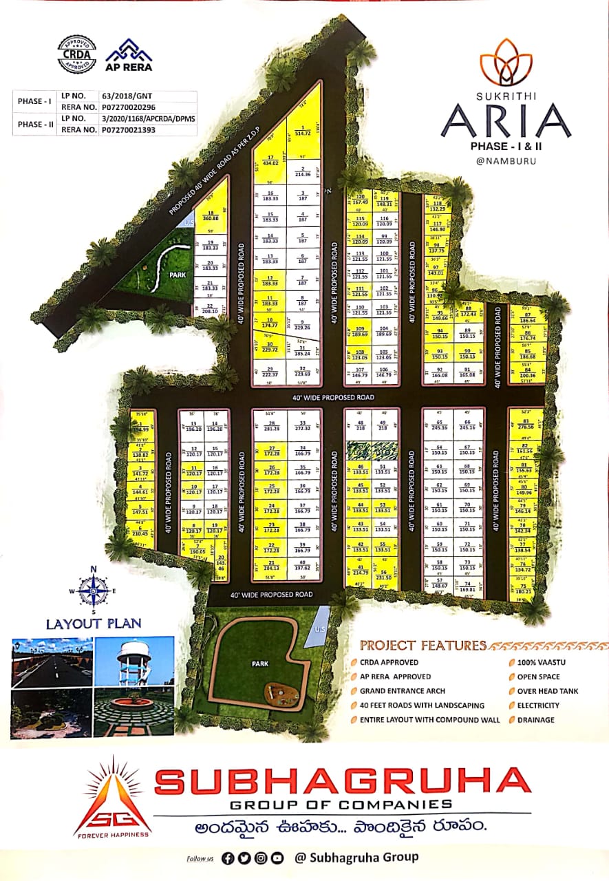 RERA Approved Open Plots For Sale In Numburu Guntur