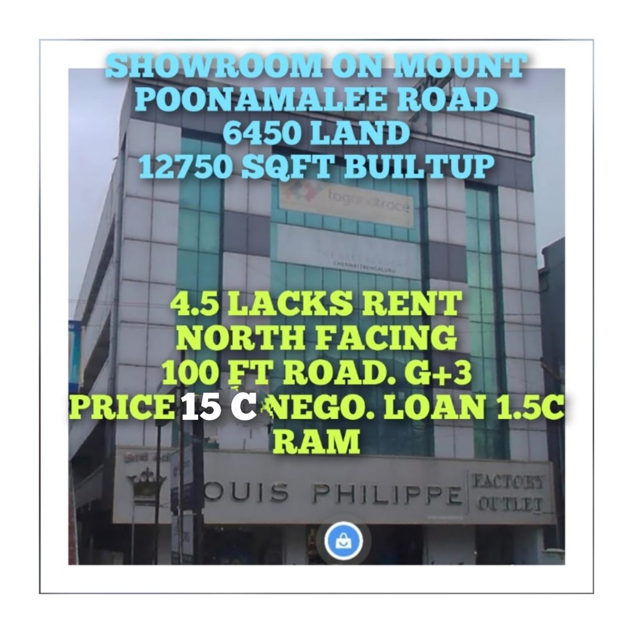 G+ 3 Show Room For Sale In Poonamalee Chennai