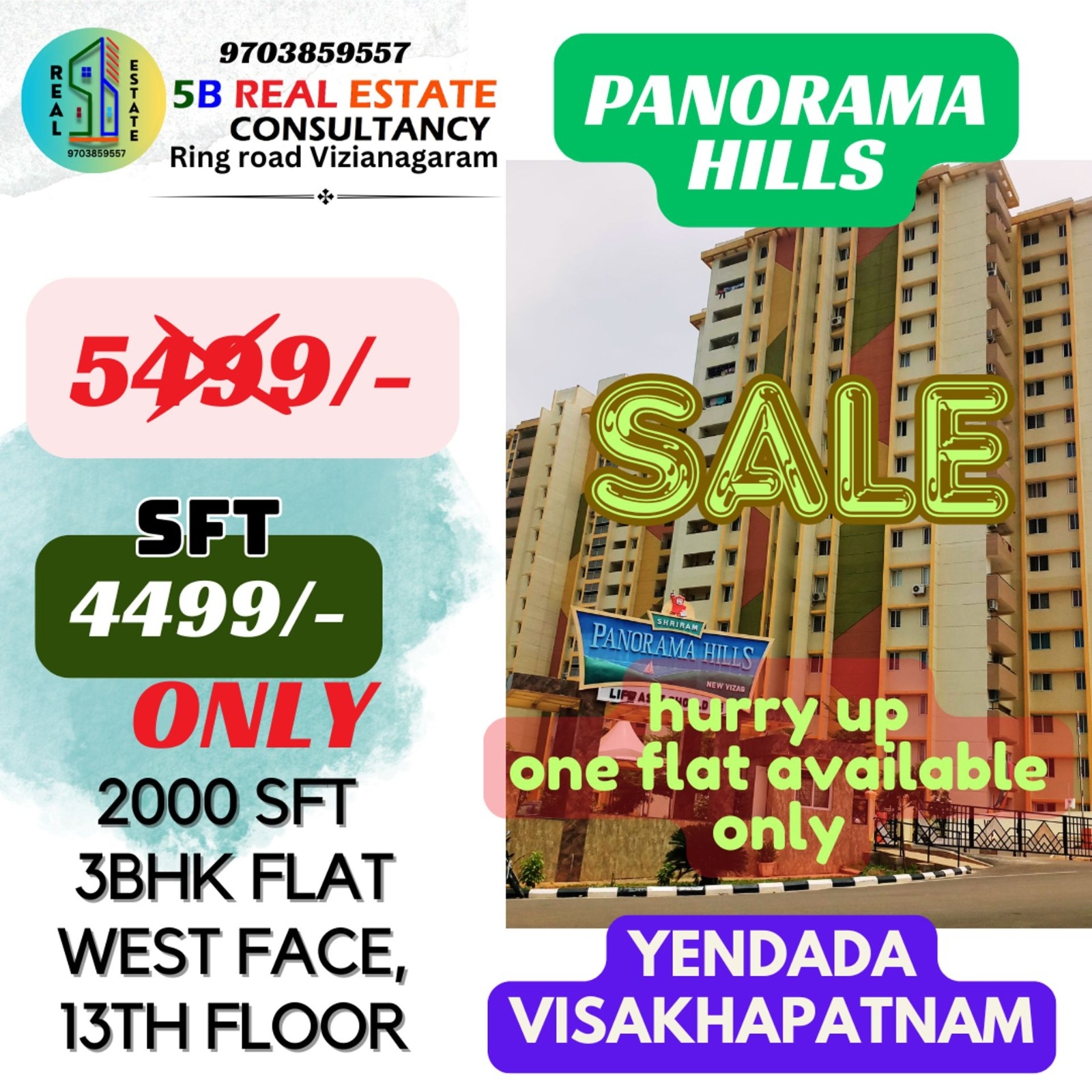 West Facing Flat for Sale at Celebrity Towers, Panorama Hills