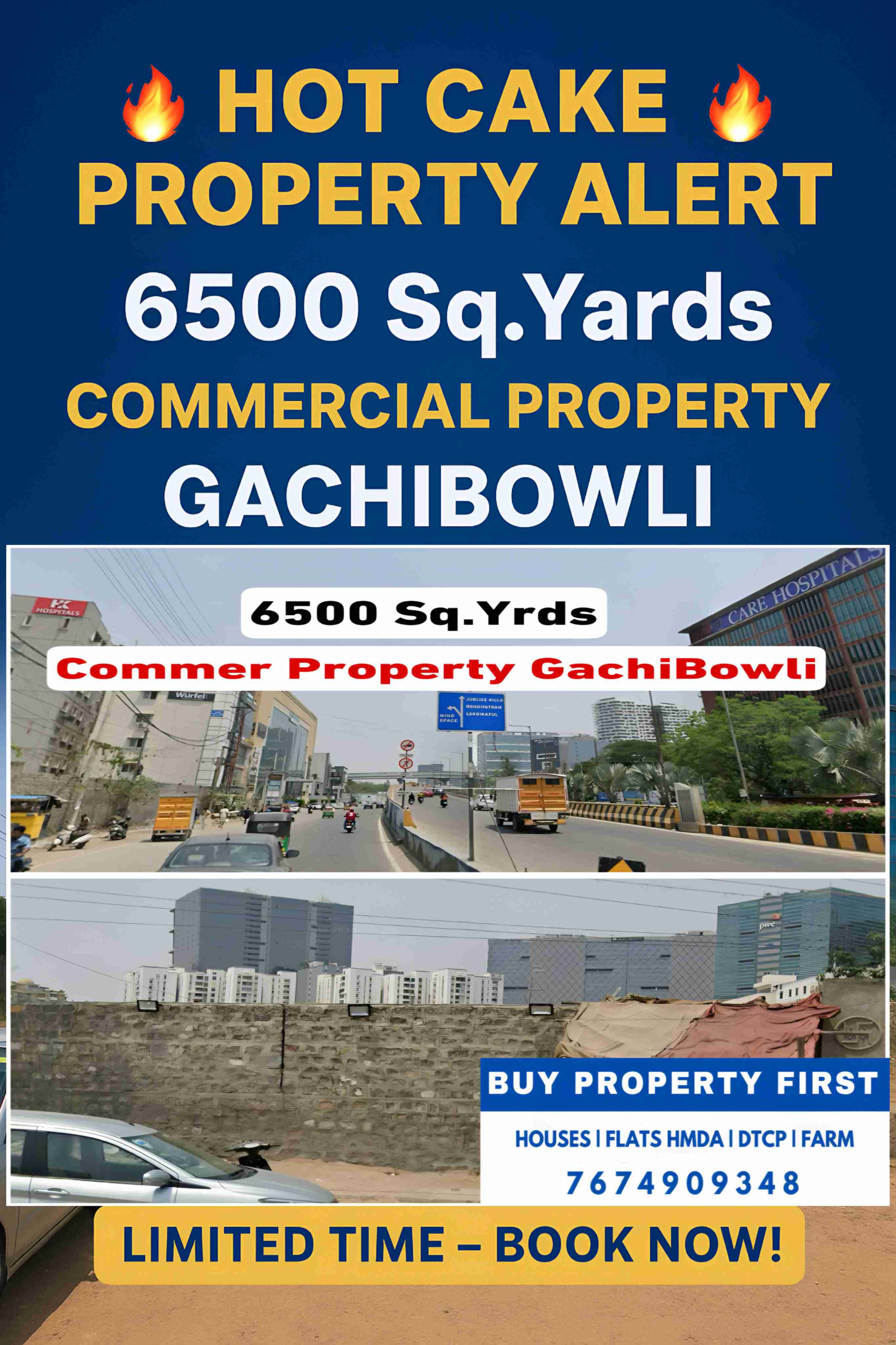 Prime Commercial Property At Gachibowli Opposite Care Hospitals