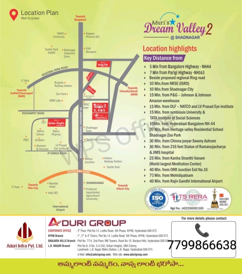  Luxury Gated Community Farm Plots For Sale at Dream Valley-2, Shadnagar
