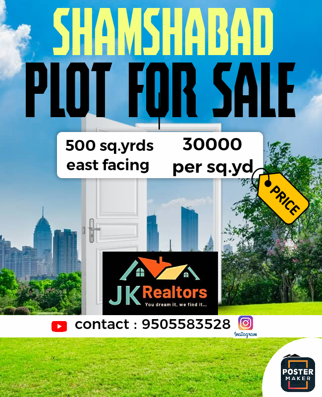 500 sq.yds for sale 
At SHAMSHABAD 