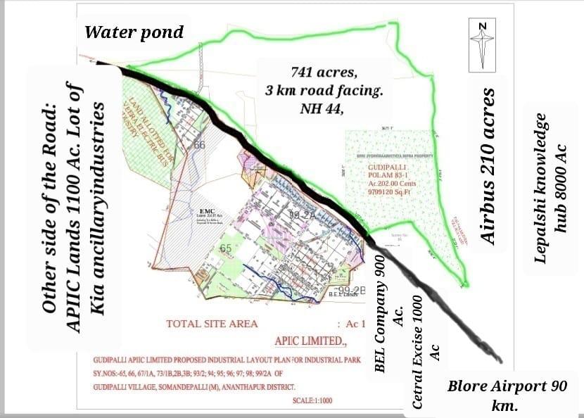 741 Acres of Industrial Land for Sale in Sathya Sai District, Andhra Pradesh
