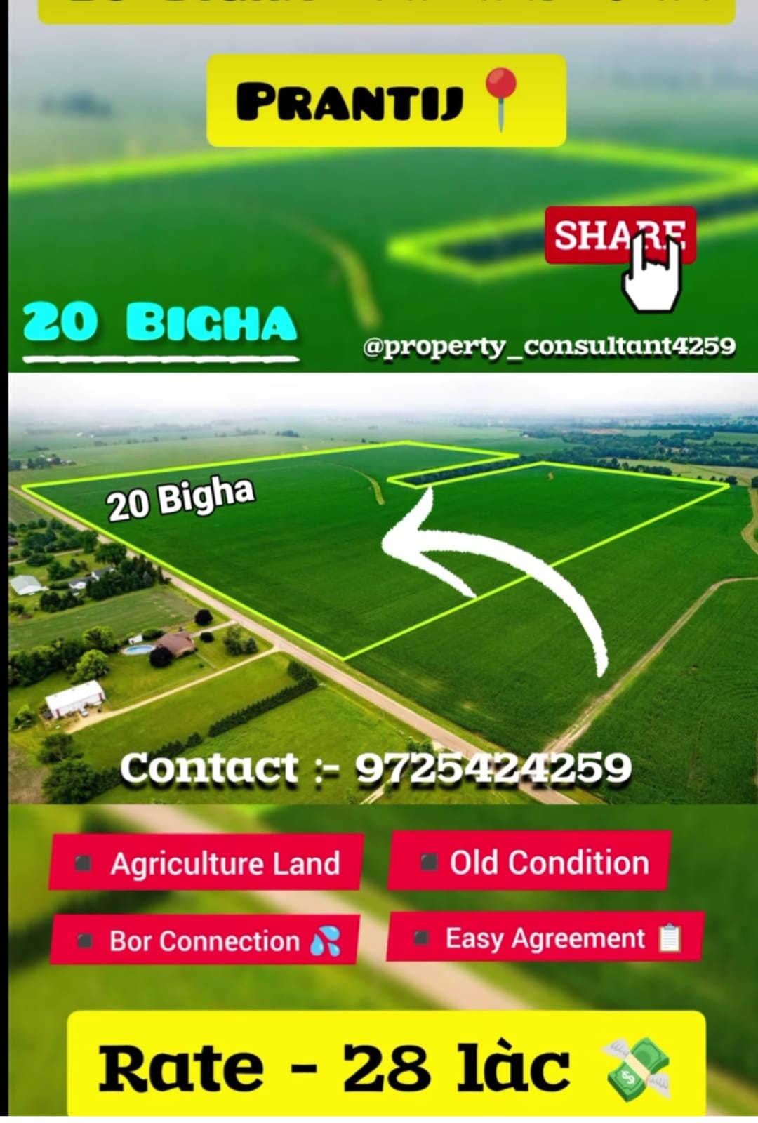 12.4 Acres agriculture land for Sale at Prantij, Gujarata