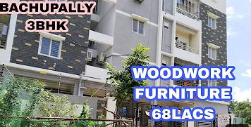 1250 sft flat for sale in Bachupally with wood work 
