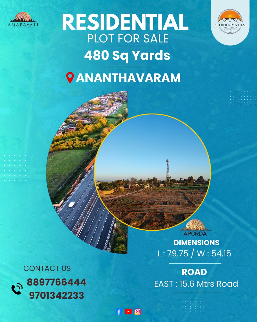 Residential plot for sale At Ananthavaram, Thullur mandal