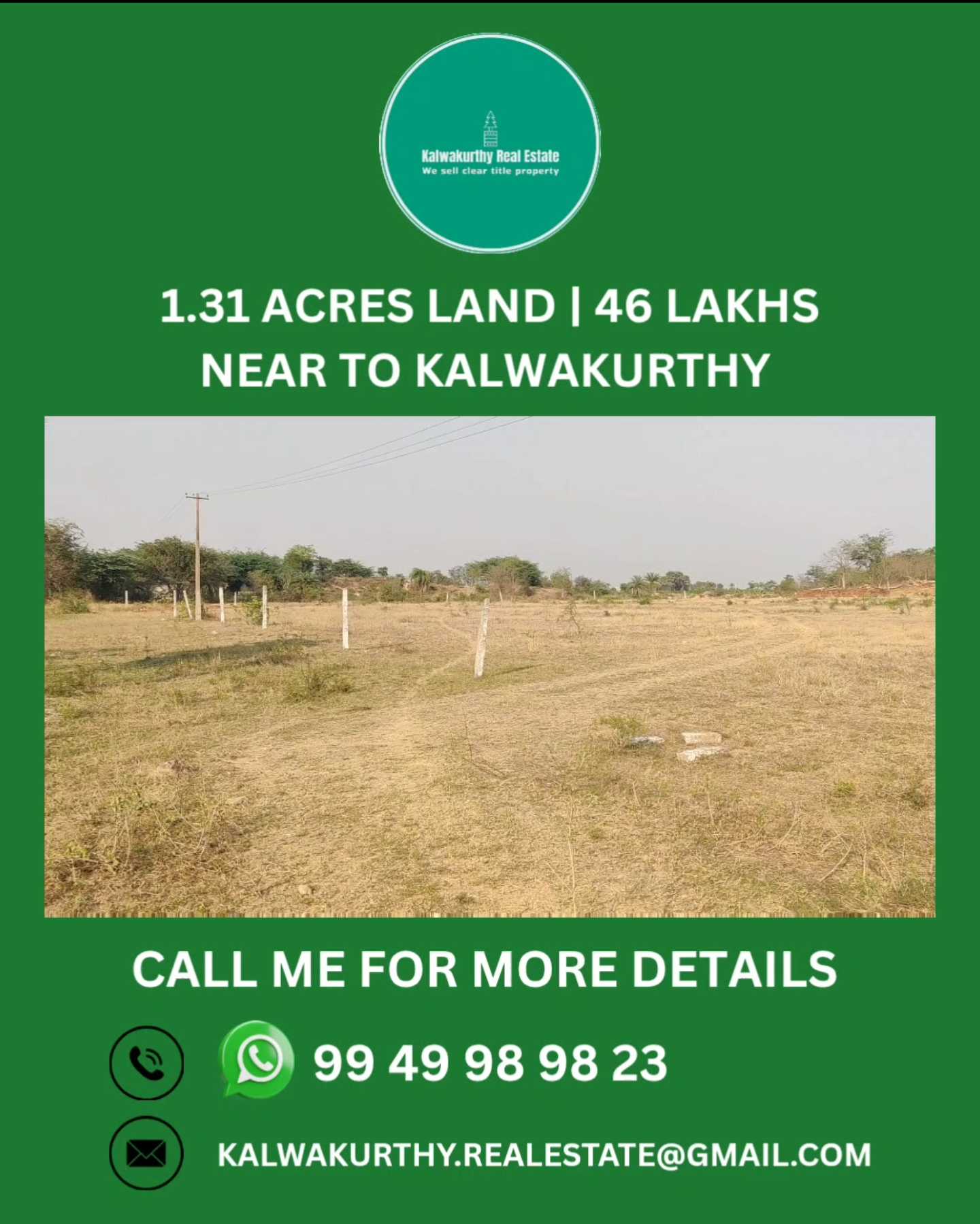 1.31 Acres Land For Sale on Srisailam Highway